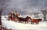 The York to London Royal Mail on the Open Road in Winter by Henry Alken